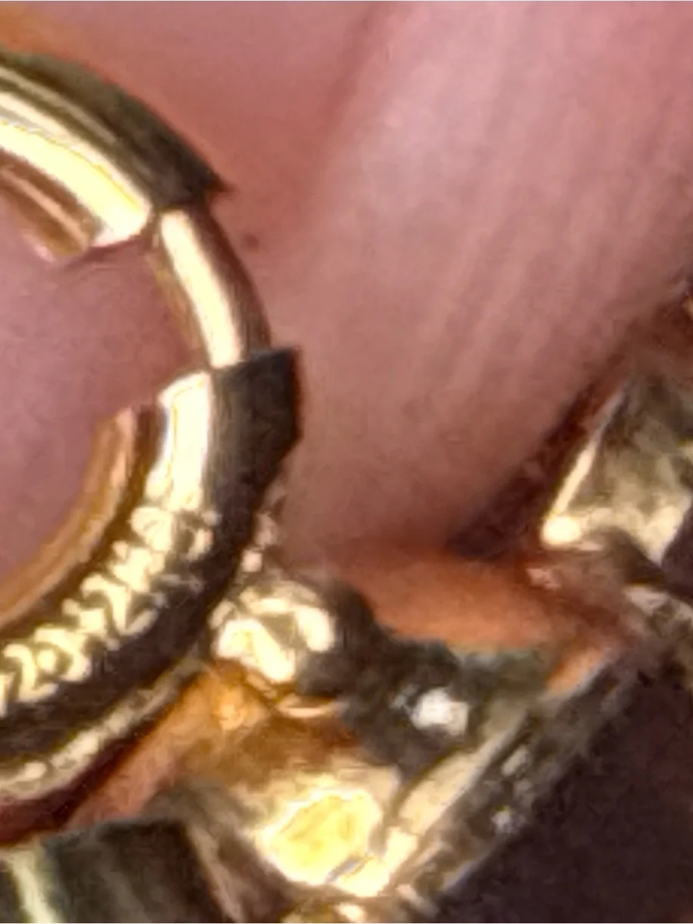 Source Unknown Gold Tone Bracelet with Deep Red Heart Stones